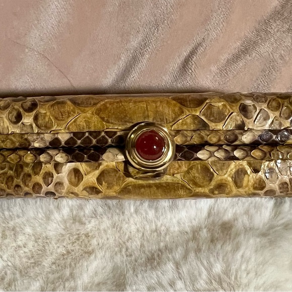 Oscar De La Renta Python Purse Cabochon bad - Picture 2 of 8